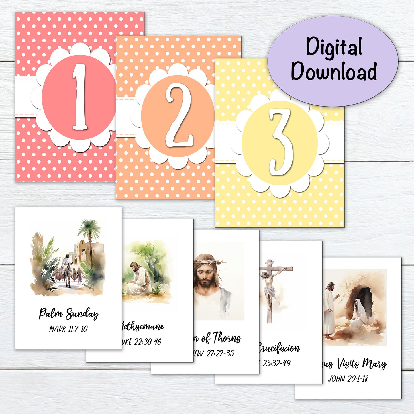 Christ Centered Easter Advent | 11 Days of Scriptures & Christ Images | Polka Dot