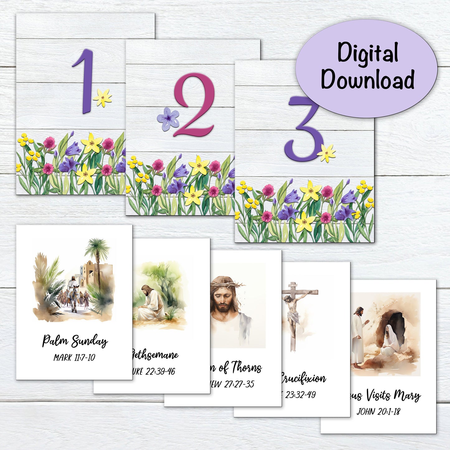 Christ Centered Easter Advent | 11 Days of Scriptures & Christ Images | Wildflower